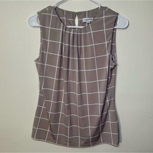 NWOT Calvin Klein Sleeveless Blouse, Classy & Polished, Size Small